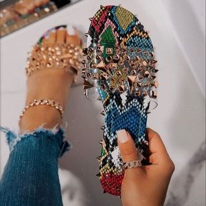Brand new - Clear Snake-Skin Sandals!!😍